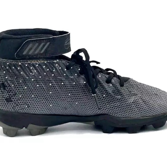 UNDER ARMOUR HARPER 2 Baseball Size 4.5 Shoes Boys Black Gray Cleats 1297306-001 - Picture 14 of 16